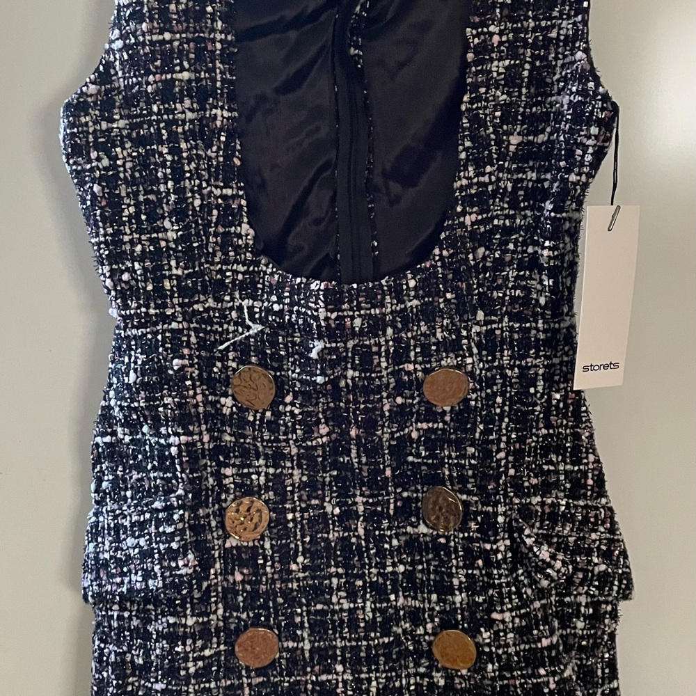 Storets Black and White Molly Tweed Dress